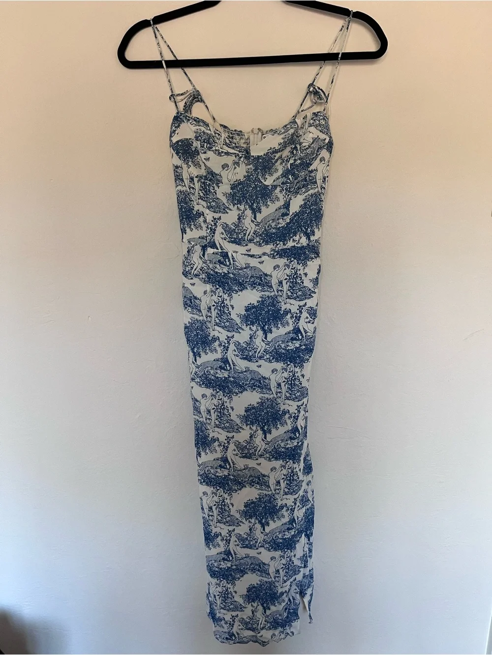 Reformation Blue and White Toile Slip Dress
